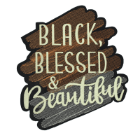 Black Blessed & Beautiful Patch (Large/Embroidery)