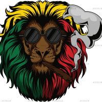 Lion head smoking cigar DTF Transfer