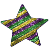 Mardi Gras Star Patch (Large/Sequin)