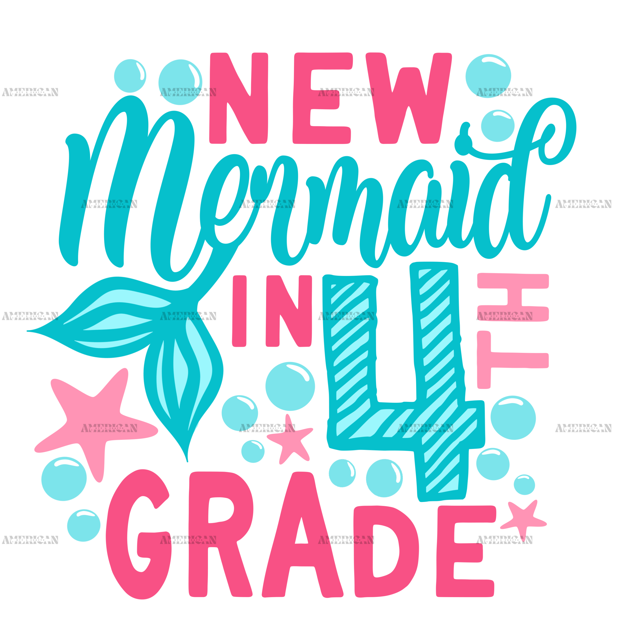 New Mermaid In 4th Grade DTF Transfer