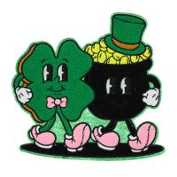 Clover With Irish Pot Patch (Large/Chenille)