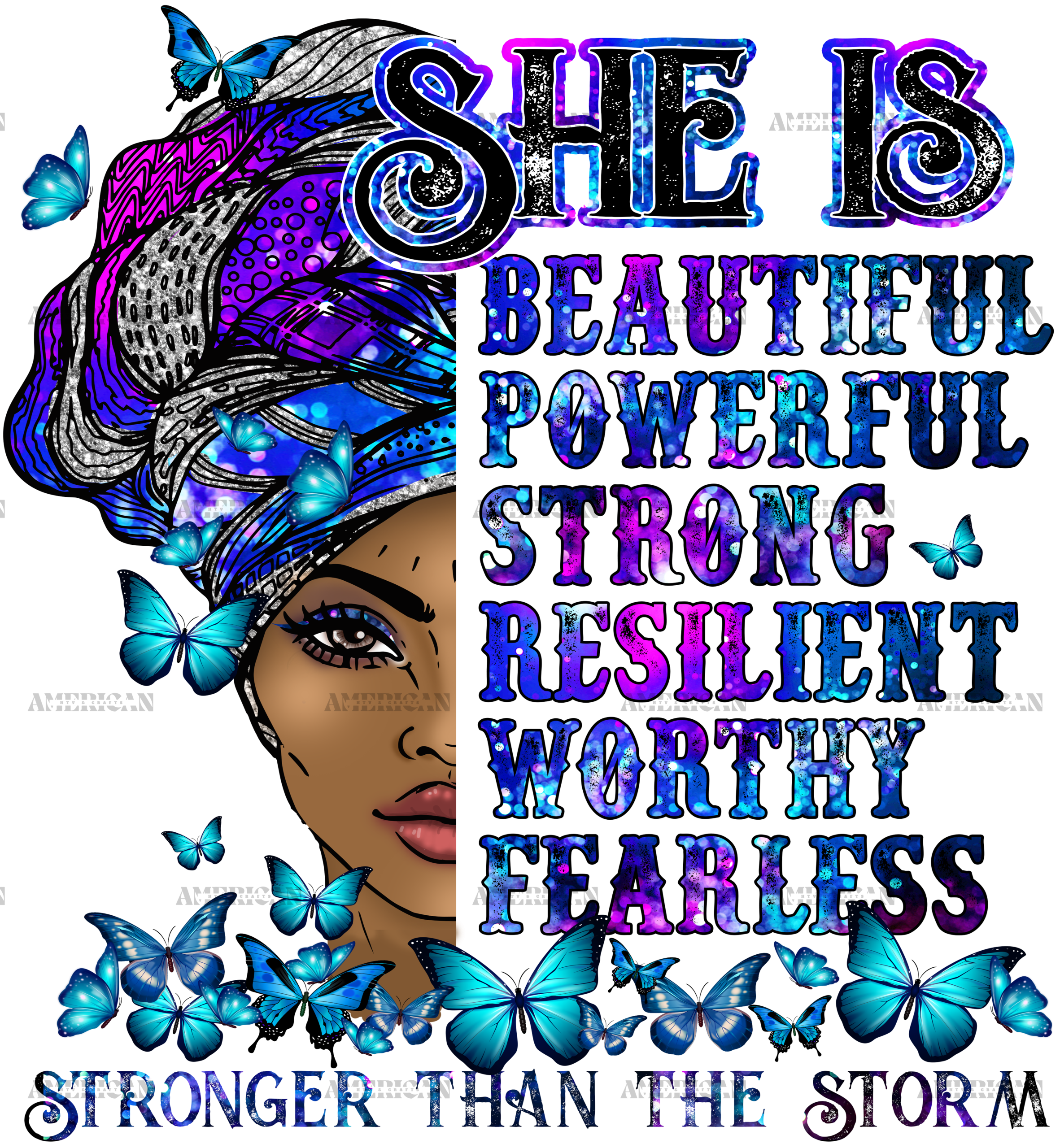 She Is Beautiful Powerful DTF Transfer