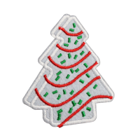 White Christmas Tree Cake Patch (Small/Embroidery)