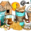 Chicken Coffee Cups DTF Transfer