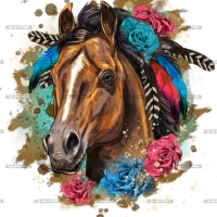 Floral Horse DTF Transfer