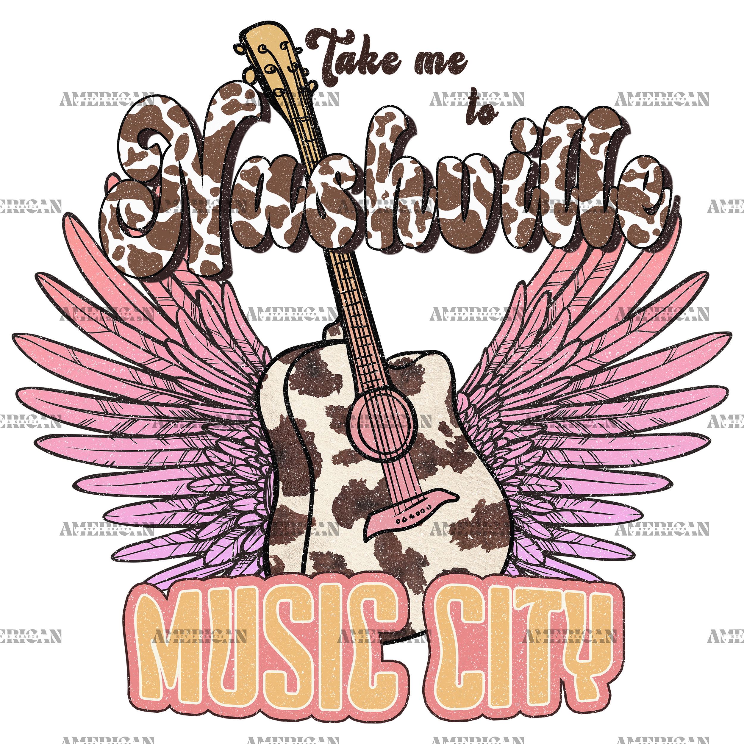 Take Me To Nashville Music City DTF Transfer