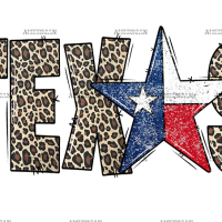 Texas Leopard Star DTF Transfer