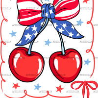 4th Of July Cherries DTF Transfer