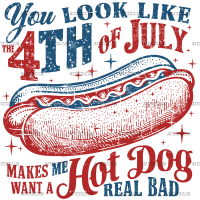 4th Of July Hot Dog-2 DTF Transfer