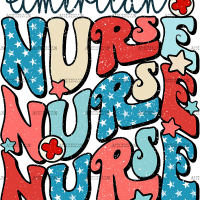 American Retro Nurse DTF Transfer