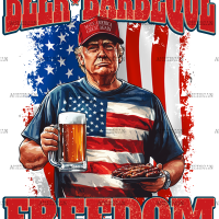 Beer Barbeque Freedom Trump DTF Transfer