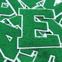Alternative view of Green on White 6" Chenille Letter Varsity