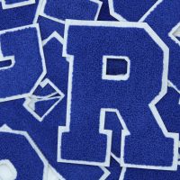 Royal Blue on White 6" Chenille Letter Varsity