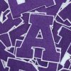 Purple on White 6" Chenille Letter Varsity