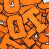Orange on Black 2.5" Chenille Letter Varsity