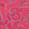Neon Pink on White 2.5" Chenille Letter Varsity