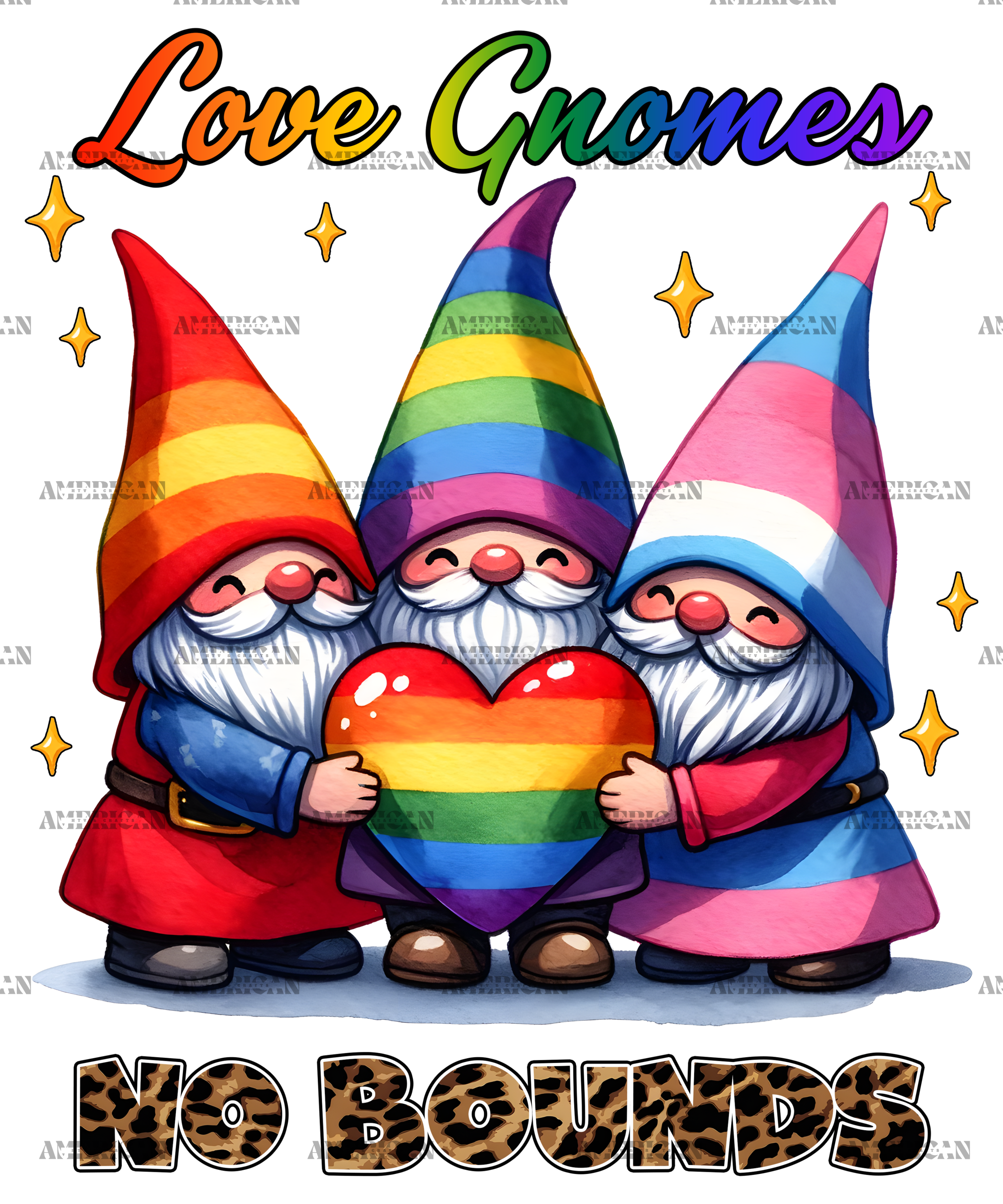Love Gnomes No Bounds DTF Transfer