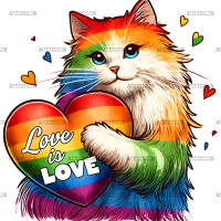 Love Is Love Cat DTF Transfer