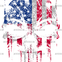 USA Flag Skull DTF Transfer