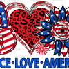 Peace Love America Sunflower-1 DTF Transfer