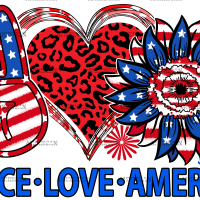 Peace Love America Sunflower-1 DTF Transfer