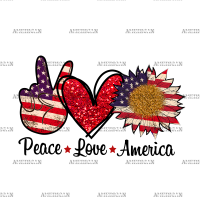 Peace Love America Sunflower-2 DTF Transfer