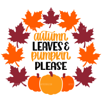 Autumn Leaves Pumpkin Please DTF Transfer