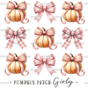 Autumn Pumpkins Bows-7 DTF Transfer
