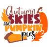 Autumn Skies And Pumpkin DTF Transfer