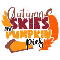 Autumn Skies And Pumpkin DTF Transfer