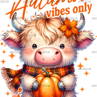 Autumn Vibes Only Cow DTF Transfer