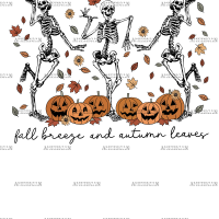 Fall Breeze And Autumn Leaves DTF Transfer