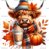 Fall Highland Cow-1 DTF Transfer