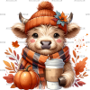 Fall Highland Cow-3 DTF Transfer