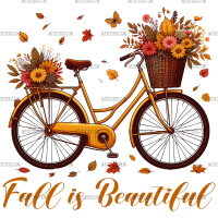 Fall Is Beautiful Bicycle DTF Transfer