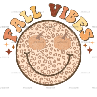 Fall Vibes Smily Face Dotted DTF Transfer