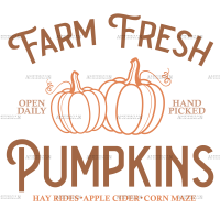 Farm Fresh Pumpkins Hand Picked DTF Transfer