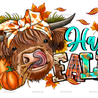 Hay Fall Cow DTF Transfer